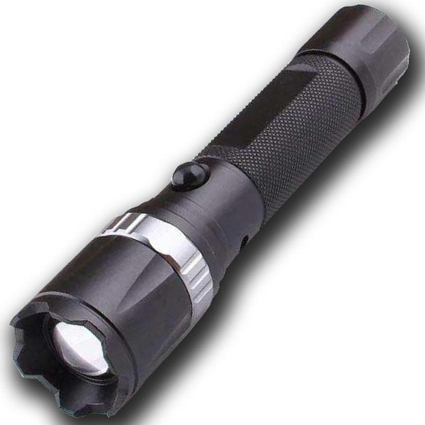 LED Single Battery Rechargeable Zoom Flashlight
